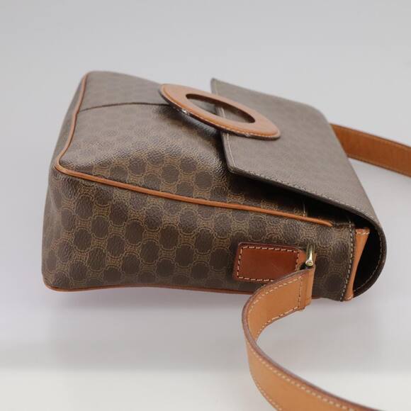 CELINE Macadam Canvas Shoulder Bag Pvc Leather Brown Gold - Picture 5 of 13